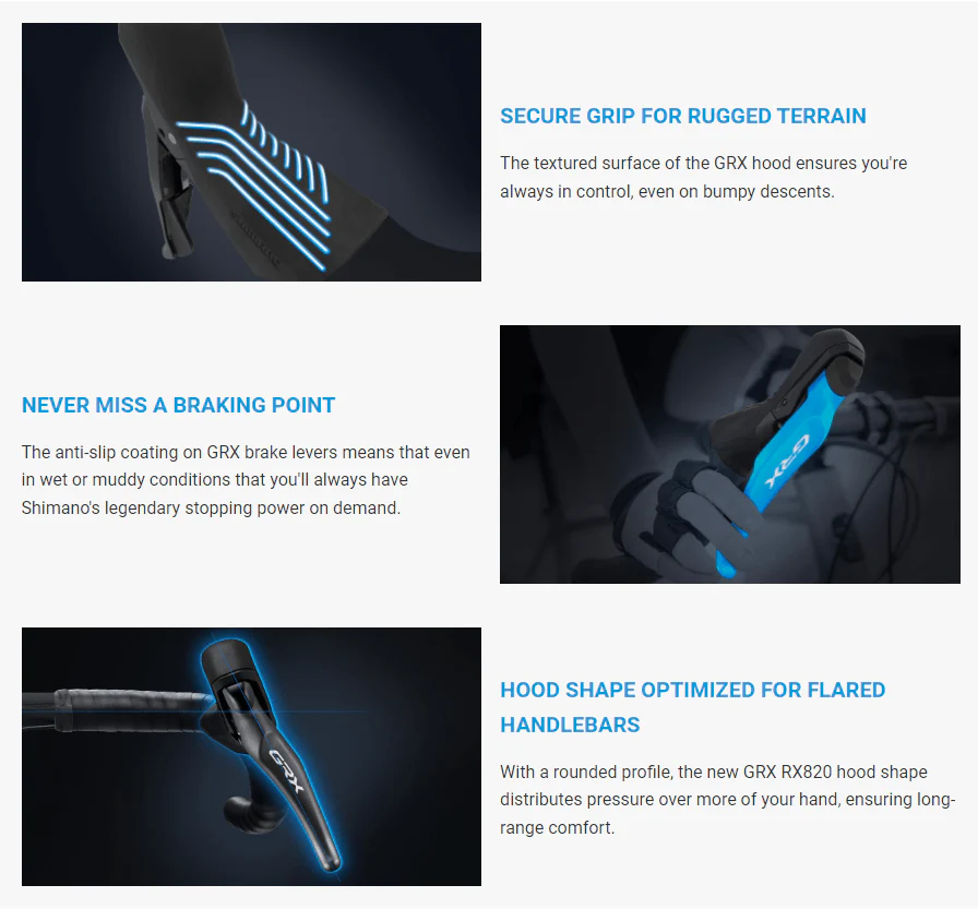 Shimano GRX Image showing different technologies